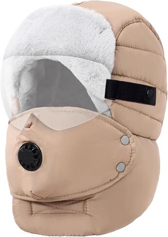 KXF 3 in 1 Winter Trapper Warm Warm Hat Hindproof Faux Fucl Cine Cloy Convers in Kuwait