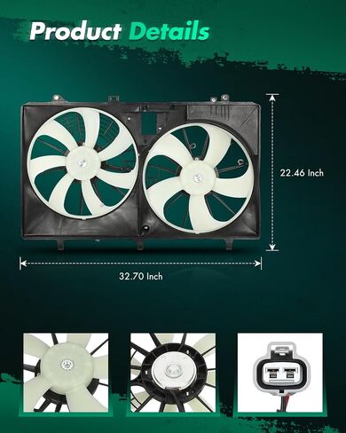 SCITOO Radiator Cooling Fan Compatible with 621-530 622670 2010-2015 for RX350 2011-2016 for Toyota Sienna in Saudi Arabia