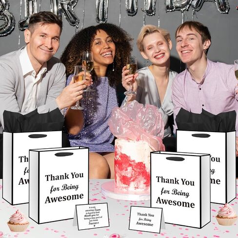 We Appreciate You Gift Bag with Tissue Paper Greeting Card Thank You Gift Wrapping Bag with Handle for Pastor Employee Staff Inspirational Gifts Teacher Doctor Retirement Appreciation Christmas Party Decor﻿ in Saudi Arabia