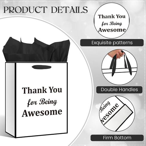 We Appreciate You Gift Bag with Tissue Paper Greeting Card Thank You Gift Wrapping Bag with Handle for Pastor Employee Staff Inspirational Gifts Teacher Doctor Retirement Appreciation Christmas Party Decor﻿ in Saudi Arabia