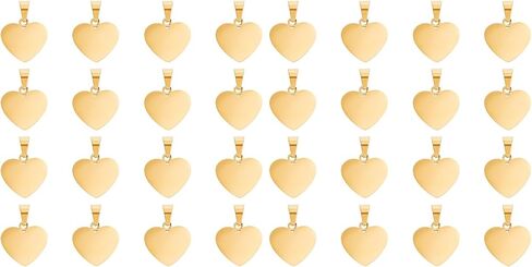 UNICRAFTALE 16pcs Heart Stamping Blank Tag Golden Smooth Charm Stainless Steel Charm Heart Metal Pendant for Necklace Jewelry Making 16mm,5x3mm Hole in Saudi Arabia