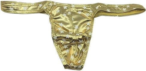 Mendove Men's Star Print Liquid Metallic Contour Pouch Thong Underwear in Saudi Arabia