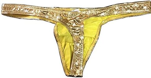 Mendove Men's Star Print Liquid Metallic Contour Pouch Thong Underwear in Saudi Arabia