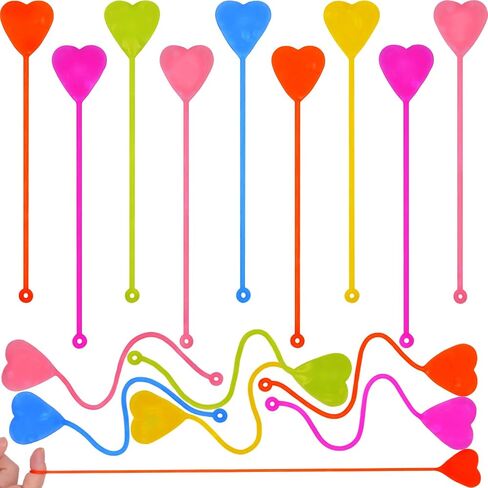 48 PCS Valentines Toys, 24 PCS Sticky Hands Toys and 24 PCS Mini Coil Springs Toys for Kids Girls Boys School Class Classroom Valentines Day Gifts Prizes Party Favors in Saudi Arabia