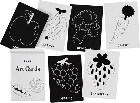 Lalo Art Cards - High Contrast Baby Cards, Black and White Baby Cards, Printed with Soy-Based Ink, Lead & Phthalate-Free, Set of 9 High Contrast Cards, Ideal Baby Gift for Development - Farm Animals in Saudi Arabia