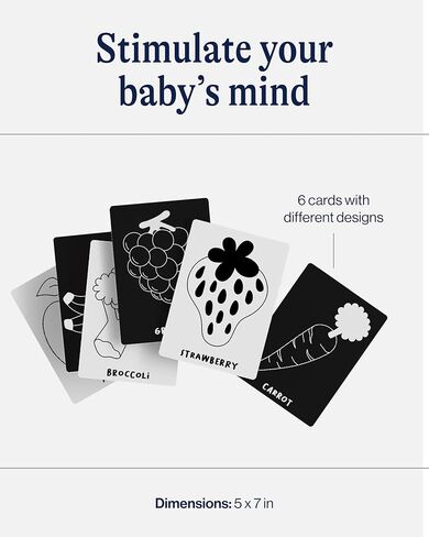 Lalo Art Cards - High Contrast Baby Cards, Black and White Baby Cards, Printed with Soy-Based Ink, Lead & Phthalate-Free, Set of 9 High Contrast Cards, Ideal Baby Gift for Development - Farm Animals in Saudi Arabia