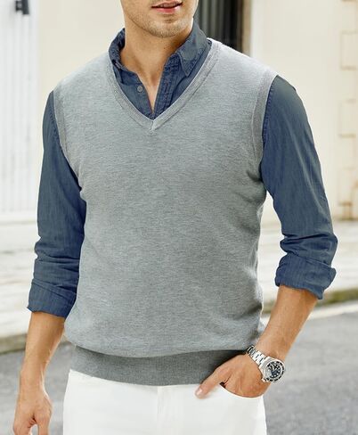 رجال السترة سترة سترة مزج صوف مزج سترات سترة سحرة بلا أكمام in Kuwait