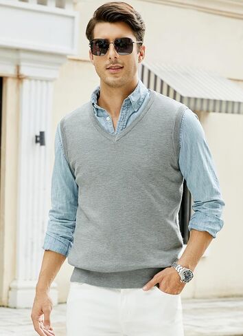 رجال السترة سترة سترة مزج صوف مزج سترات سترة سحرة بلا أكمام in Kuwait