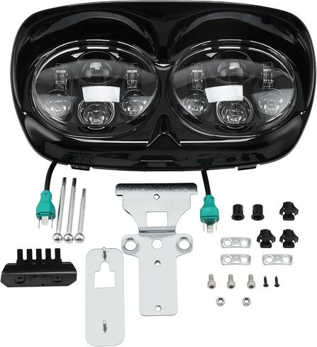 XMT-MOTO 5 3/4" Dual LED Projector Headlight Lamp fits for Harley-Davidson Road Glide models 1998-2013 in Saudi Arabia
