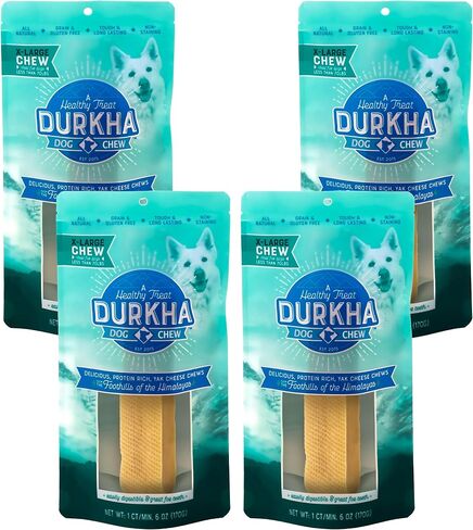 Yak Cheese Chews: Himalayan Yak Cheese Dog Chews- Natural, Healthy & Long Lasting Dog Treats - Grain, Gluten & Lactose-Free Rawhide Alternatives, For Dogs 55 lbs and Smaller, Single Large Stick in Kuwait