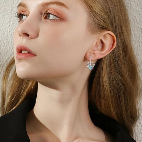 أقراط فرس البحر S925 فضة المحيط فرس البحر أقراط فرس البحر أقراط فرس البحر قطرة متدلية أقراط الشاطئ مجوهرات للنساء أفضل صديق ابنة عيد ميلاد هدايا عيد الميلاد in Kuwait