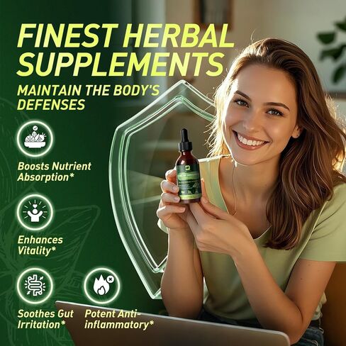 B BEWOTHS Oregano Oil Drops, Oil of Oregano with Black Seed Oil, Vitamin E, Wild Harvest Oil of Oregano Liquid Herbal Blend for Immune, Antioxidant, Digestive Gut Cleanser, Kidney Health Support-Vegan in Kuwait