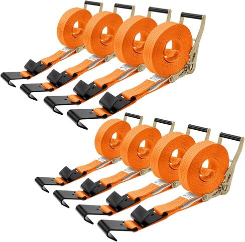 8 عبوات من أشرطة السقاطة مقاس 2 بوصة شديدة التحمل بطول 30 قدمًا وخطاف مسطح باللون الأزرق ومعدات الأشرطة المسطحة التي تربط أسفل السقاطة حمل العمل 6600 رطل، قوة الكسر 10000 رطل in Kuwait