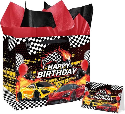 Jiaoiudi Soccer Party Bags with Tissue Paper Greeting Card Soccer Goodie Bags Large Soccer Gift Bags with Handles in Saudi Arabia