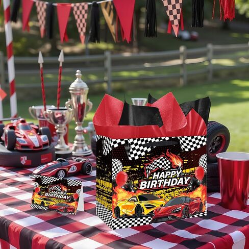 Jiaoiudi Soccer Party Bags with Tissue Paper Greeting Card Soccer Goodie Bags Large Soccer Gift Bags with Handles in Saudi Arabia