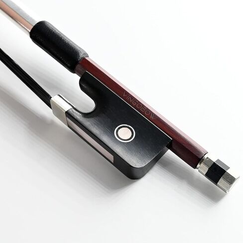 Grid Carbon Fiber Cello Bow 4/4 Size VINGOBOW 114C Advanced Level Full 71.5cm Fleur-de-lis Ebony Frog Well Balanced Light Weight Real Horse Hair Straight Stick Smooth Screw for Porfessional Player in Saudi Arabia