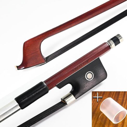 Grid Carbon Fiber Cello Bow 4/4 Size VINGOBOW 114C Advanced Level Full 71.5cm Fleur-de-lis Ebony Frog Well Balanced Light Weight Real Horse Hair Straight Stick Smooth Screw for Porfessional Player in Saudi Arabia