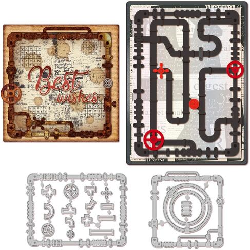 MAYJOYDIY Gnome Worker Metal Die Cuts Gnome Repair Tool Cutting Dies Tool Box Gear Workman Carbon Steel Embossing Stencils for DIY Card Scrapbooking Photo Album Craft Decor in Kuwait