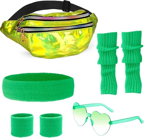 الزي الثمانينات تجريب للنساء تدفئة الساق النيون معصم الرأس معصمه المجسم in Kuwait