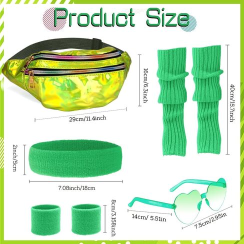 الزي الثمانينات تجريب للنساء تدفئة الساق النيون معصم الرأس معصمه المجسم in Kuwait