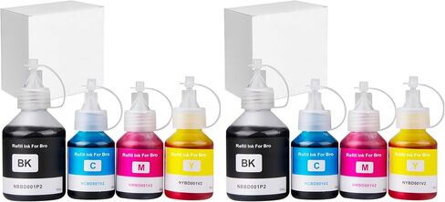 DCPT300 Refill Dye Ink for Brother DCPT300/T500W/T700/BT6000/BT5000 Inkjet Printer(Black Cyan Magenta Yellow) BK 100ML Color 42ml in Saudi Arabia