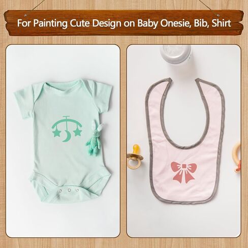 30Pcs Baby Shower Stencils for Painting, 5 Inch Cute Onesie Stencil, Mixed Animals Pattern Painting Stencils, Reusable Baby Shower Template for Painting Bodysuit Shirts Shoes Bibs Clothes in Kuwait