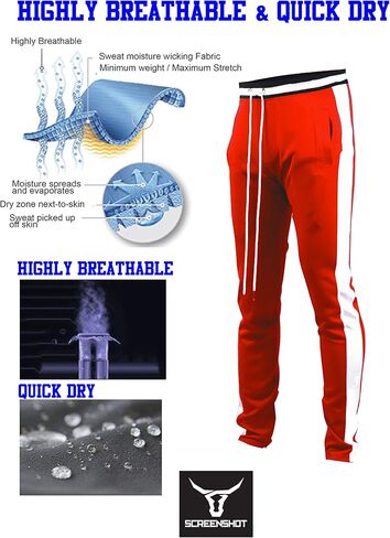 بنطال رياضي رجالي من SCREENSHOT بتصميم هيب هوب بريميوم بمقاس نحيف in Kuwait