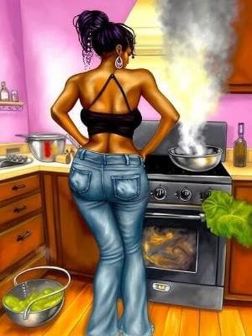 Skryuie 5d Diamond Art Painting Kits African Women Life Kitchen Life Clim in Kuwait