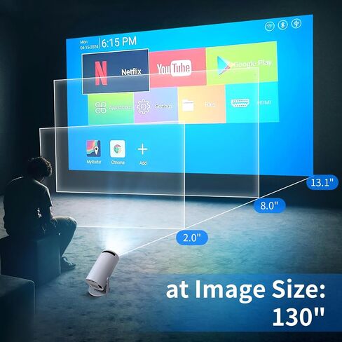 Mini Projector Portable Projector with WiFi and Bluetooth 130-Inch 1080P Support 200 ANSI 5G WiFi Auto Keystone Outdoor Home Projector in Saudi Arabia