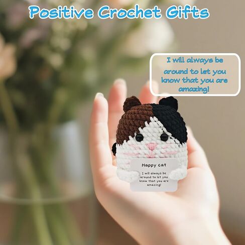 10pcs Positive Crochet Animals Bulk Birthday Gifts for Women Men Mom Dad Her Him Girls Boys Teens Handmade Cat Frog Bunny Doll Mini Emotional Cheer Up Support Chicken Plush Inspirational in Kuwait