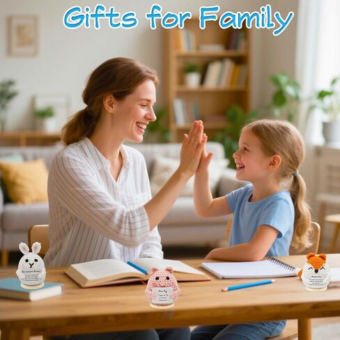 10pcs Positive Crochet Animals Bulk Birthday Gifts for Women Men Mom Dad Her Him Girls Boys Teens Handmade Cat Frog Bunny Doll Mini Emotional Cheer Up Support Chicken Plush Inspirational in Kuwait