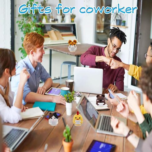 10pcs Positive Crochet Animals Bulk Birthday Gifts for Women Men Mom Dad Her Him Girls Boys Teens Handmade Cat Frog Bunny Doll Mini Emotional Cheer Up Support Chicken Plush Inspirational in Kuwait