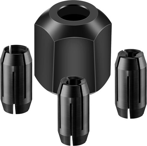 Dreyoo Replacement Collet and Nut Kit Compatible with CN1, Silver, 3 Collets (1/8-inch, 5/32-inch, 1/4-inch) and 1 Nut for Spiral Saw Tools and Drywall Cut out Tools in Saudi Arabia