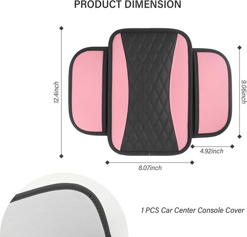 Leather Car Center Console Cover with Side Pockets,Stylish Car Decorations Interior Armrest Cover for Car Seat Organizer,Universal Center Console Protector Fit Car SUV Truck (Purple) in Saudi Arabia
