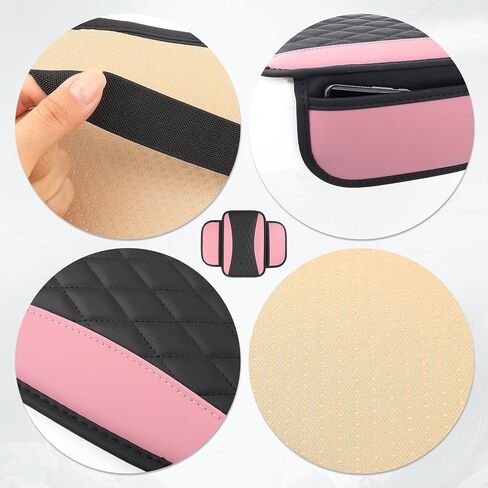 Leather Car Center Console Cover with Side Pockets,Stylish Car Decorations Interior Armrest Cover for Car Seat Organizer,Universal Center Console Protector Fit Car SUV Truck (Purple) in Saudi Arabia
