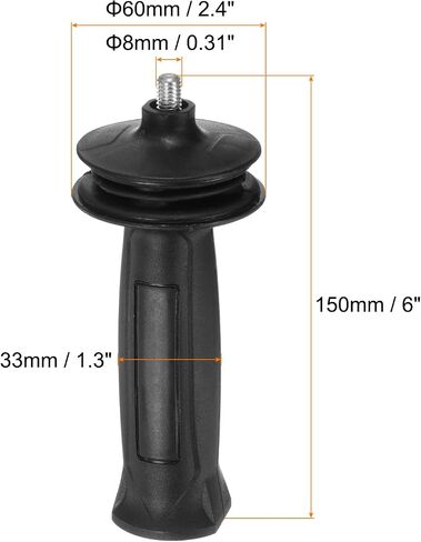 HARFINGTON 2pcs Angle Grinder Side Handle 8mm Thread 102mm Length Plastic Non-Slip Angle Grinder Handle Replacement Auxiliary Sander Handle Tool in Saudi Arabia