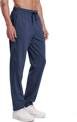 RPOVIG 3 Pack Men's Athletic Sweatpants with Zipper Pockets Workout Gym Running Hiking Active Cooling Stretch Joggers Pants in Kuwait