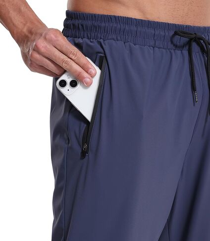 RPOVIG 3 Pack Men's Athletic Sweatpants with Zipper Pockets Workout Gym Running Hiking Active Cooling Stretch Joggers Pants in Kuwait