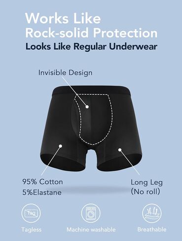 Washable Incontinence Underwear for Men with Leak Proof Protection, Discreet Boxer Briefs for Bladder Leakage 5-Pack in Saudi Arabia