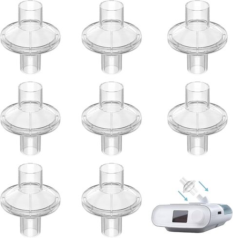 12-Pack CPAP Filters, Universal CPAP Inline Filter for CPAP and BiPAP Machines, Compatible with ResMed & Dreamstation Size 22mm & 25mm CPAP Tube, CPAP Supplies in Kuwait