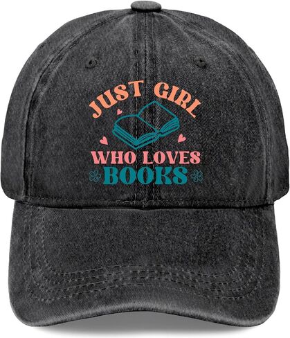 I Have No Shelf Control Bookworm Hat for Women Washed Distressed Baseball Caps Low Profile Washed, Allblack in Saudi Arabia