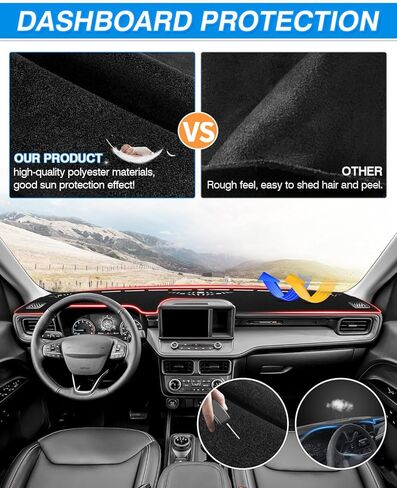 Cartist Dash Cover Compatible with 2024 2025 Hyundai Santa Fe Accessories Dashboard Cover Mat Non-Slip Carpet Sunshield Glare UV Rays Protector in Kuwait