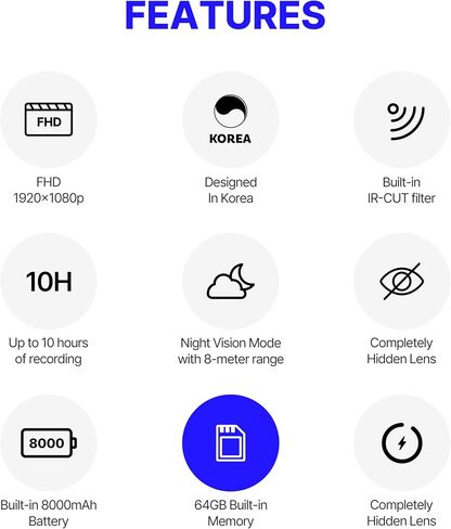 QHD 2560x1440P Car Key 2K Hidden Camera Spy Camera Key fob Key Chain Concealed Lens No Red Light Wide-Angle Nanny Security Surveillance Cam USB Type C in Saudi Arabia