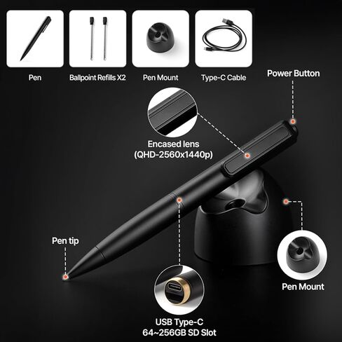 QHD 2560x1440P Car Key 2K Hidden Camera Spy Camera Key fob Key Chain Concealed Lens No Red Light Wide-Angle Nanny Security Surveillance Cam USB Type C in Saudi Arabia