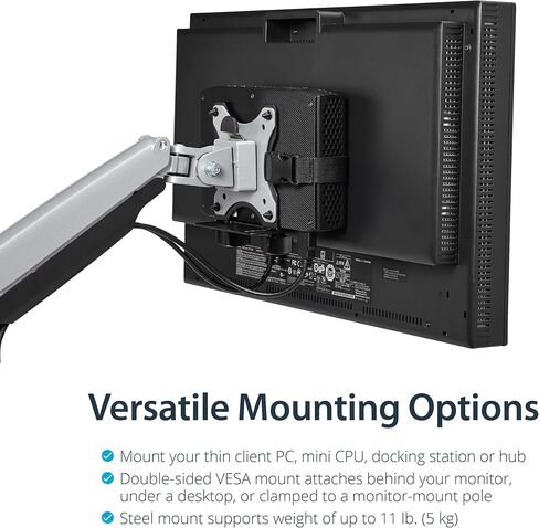 دعامة تثبيت StarTech.com VESA للعملاء NUC/Thin Clients أو محطات إرساء الكمبيوتر المحمول، متوافقة مع VESA 75x75/100x100 in Saudi Arabia