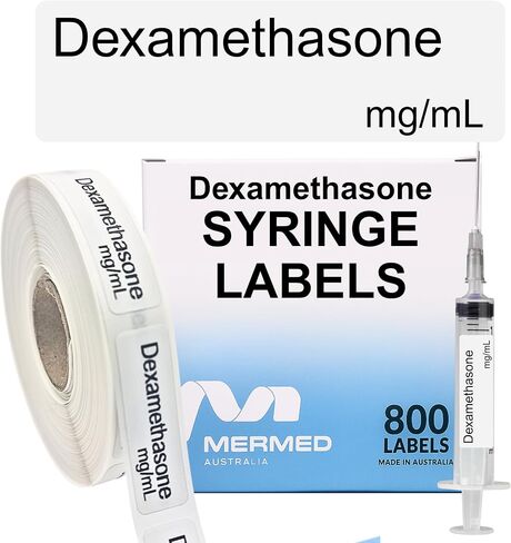 Medetomidine Anesthetic Syringe Labels - Box of 800 Labels on roll (1" core) in Box. Printed in Australia by Specialist Medical Printer. Latex-Free Adhesive. in Saudi Arabia