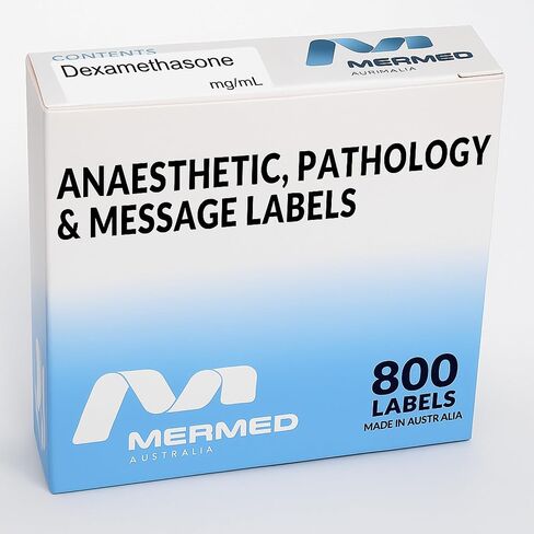Medetomidine Anesthetic Syringe Labels - Box of 800 Labels on roll (1" core) in Box. Printed in Australia by Specialist Medical Printer. Latex-Free Adhesive. in Saudi Arabia