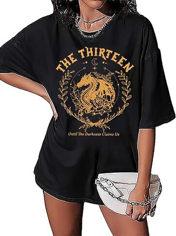 Manon Blackbeak Throne of Glass Oversized Shirt Women Book Lover Fans Top Tees Summer Short Sleeve Shirt in Kuwait