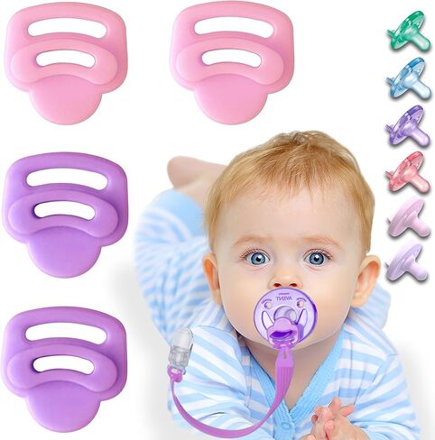 5 Pack Silicone Pacifier Clip Adapter Ring for Philips Avent Soothie, 100% Food-Grade Silicone Binky Clips Holder Adapter Rings Competible with Avent Soothie, BPA-Free Soft Flexible Safe Durable in Kuwait