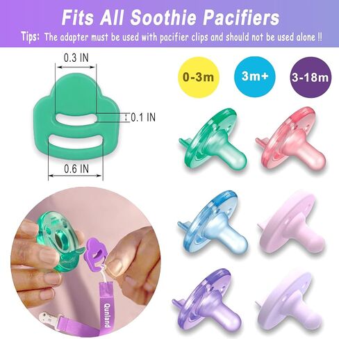 5 Pack Silicone Pacifier Clip Adapter Ring for Philips Avent Soothie, 100% Food-Grade Silicone Binky Clips Holder Adapter Rings Competible with Avent Soothie, BPA-Free Soft Flexible Safe Durable in Kuwait